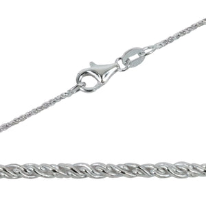 Sterling Silver Rope Chain Necklace 1.3mm 16" (41cm) 18" (46cm) 20" (51cm) 22" (56cm)