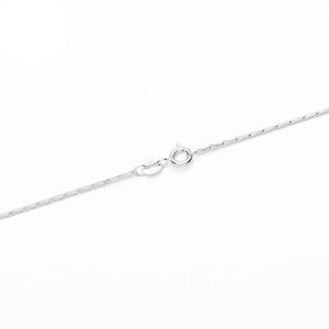 Sterling Silver Seed/Barley Corn Fancy Chain Necklace 0.8mm 16" (41cm) 18" (46cm) 20" (51cm) 22" (56cm)