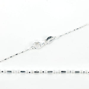 Sterling Silver Faceted Ball/Bead Chain Necklace 1.0mm 16" (41cm) 18" (46cm) 20" (51cm)