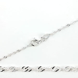 Sterling Silver Singapore Chain Necklace 1.55mm 16″ (41cm) 18" (46cm) 20" (51cm)