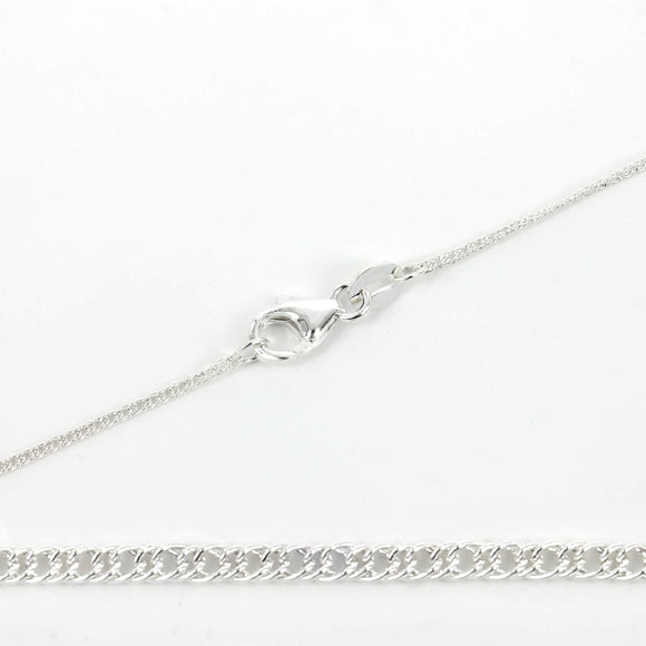 Sterling Silver Double Curb Chain Necklace 1.15mm 16″ (41cm) 18