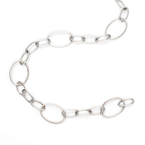 Mixed Ovals Cable Chain in Sterling Silver