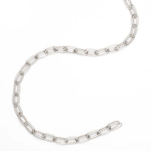 Double Oval Design Pattern Fancy Chain in Sterling Silver