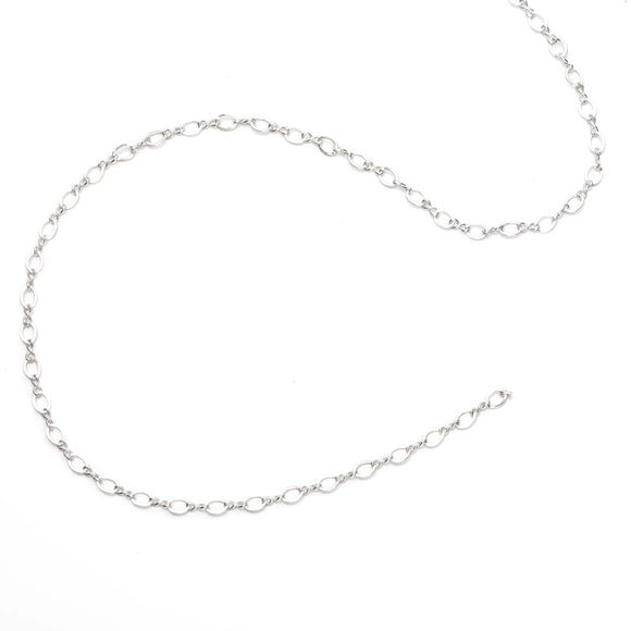 Fine Rectangle Cable Chain in Sterling Silver