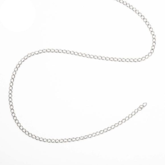 Fine Flat Cable Chain in Sterling Silver