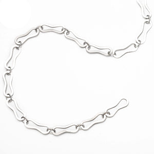 Unique Shape Flat Cable Chain in Sterling Silver