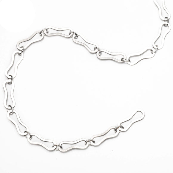 Unique Shape Flat Cable Chain in Sterling Silver