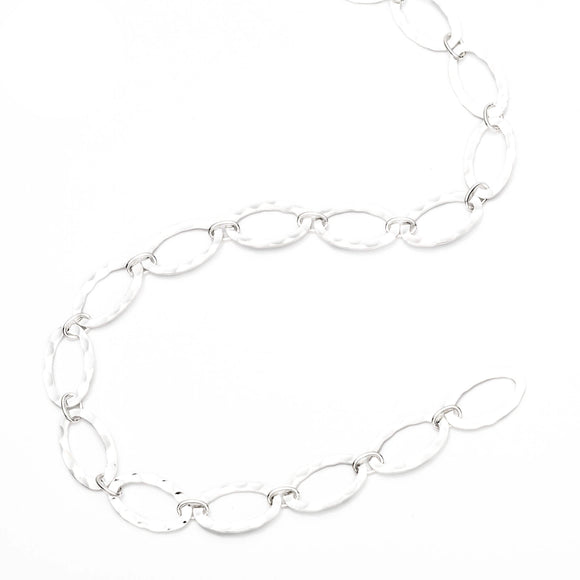 Unique Shape Flat Cable Chain in Sterling Silver