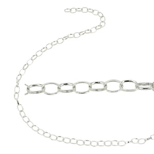 Oval Belcher (Rolo) Chain in Sterling Silver