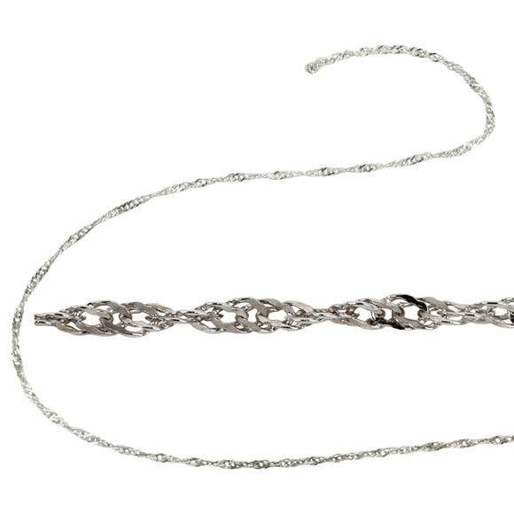 Singapore Chain in Sterling Silver 1.3mm wide