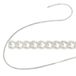 Flat Curb Chain in Sterling Silver 1.3mm wide