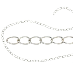 Curb Chain in Sterling Silver 2.5mm x 3.7mm links