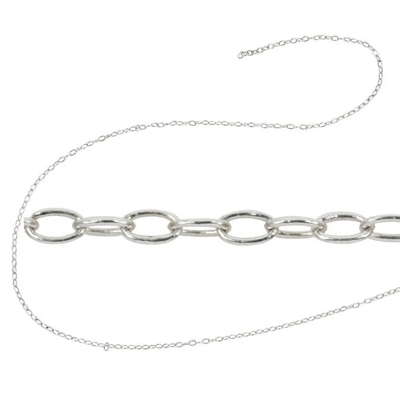 Cable Chain in Sterling Silver 1.2mm x 1.6mm Links