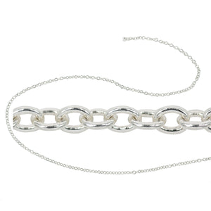 Cable Chain (thicker) in Sterling Silver 1.6mm x 2mm Links