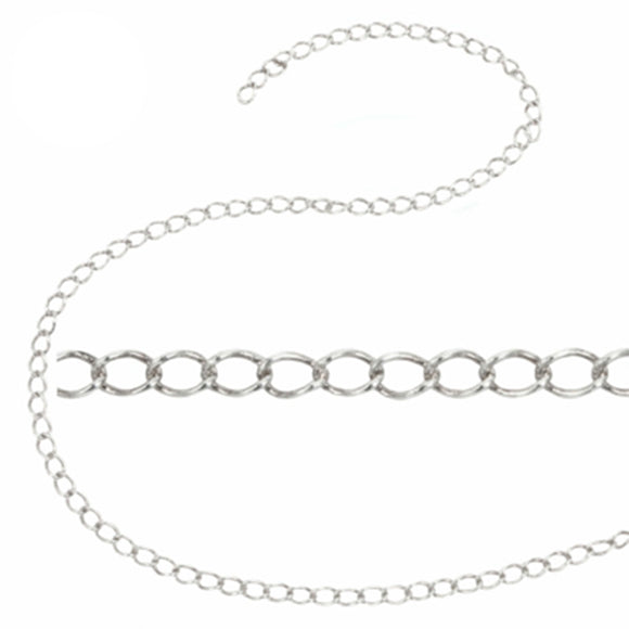 Fine Curb Chain in Sterling Silver