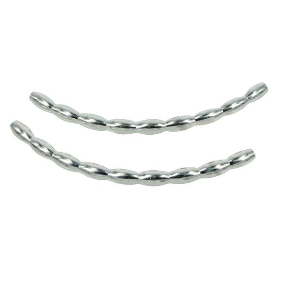 Curved Segmented Tube Bead in Sterling Silver 40x2.5mm