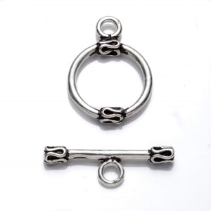 Swirls Toggle Clasp in Sterling Silver 14.7mm