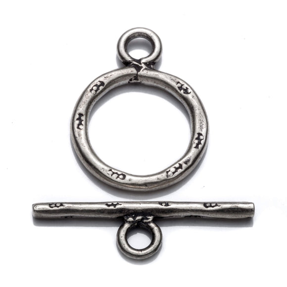 Pattern Toggle Clasp in Sterling Silver 23.8x13.5mm