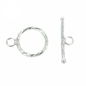 Twisted Toggle Clasp in Sterling Silver 14.6mm