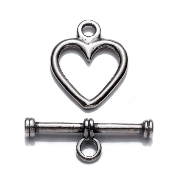 Heart Toggle Clasp in Sterling Silver 21.1x11.7mm