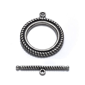 Rope-Like Toggle Clasp in Sterling Silver 35x25mm